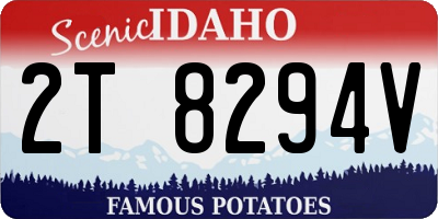 ID license plate 2T8294V