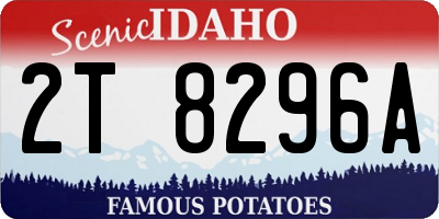 ID license plate 2T8296A