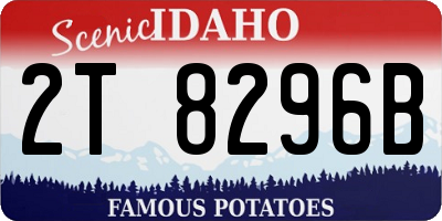 ID license plate 2T8296B