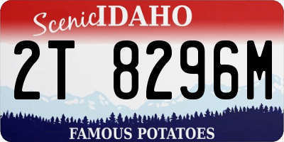 ID license plate 2T8296M