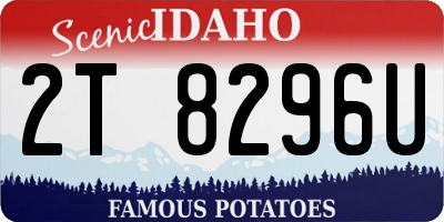 ID license plate 2T8296U