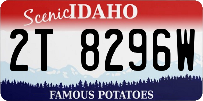 ID license plate 2T8296W