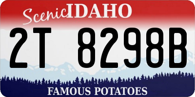 ID license plate 2T8298B