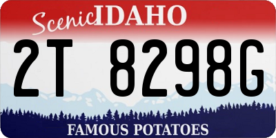ID license plate 2T8298G