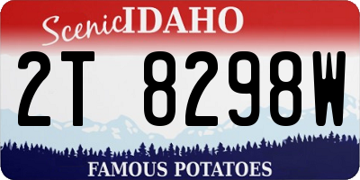 ID license plate 2T8298W