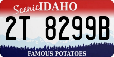 ID license plate 2T8299B