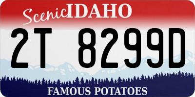 ID license plate 2T8299D