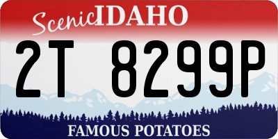 ID license plate 2T8299P
