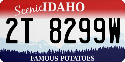 ID license plate 2T8299W