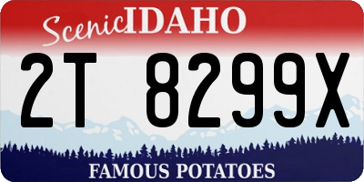 ID license plate 2T8299X