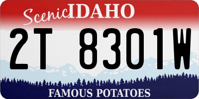 ID license plate 2T8301W