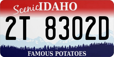ID license plate 2T8302D