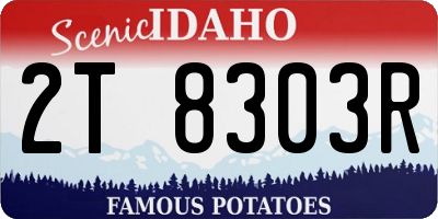 ID license plate 2T8303R