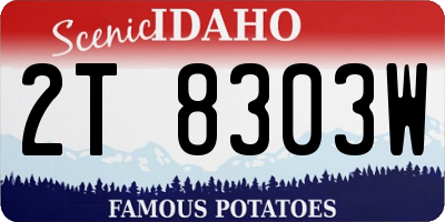 ID license plate 2T8303W