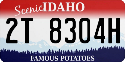 ID license plate 2T8304H