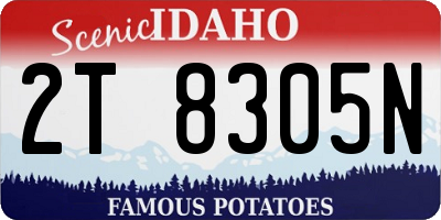 ID license plate 2T8305N