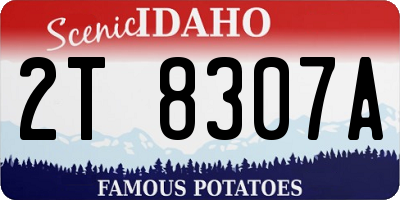 ID license plate 2T8307A