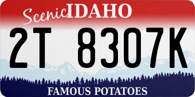 ID license plate 2T8307K