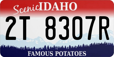 ID license plate 2T8307R