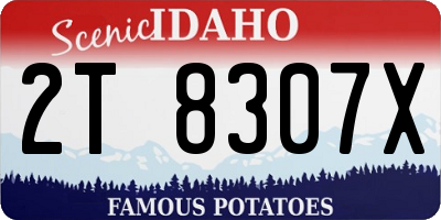 ID license plate 2T8307X