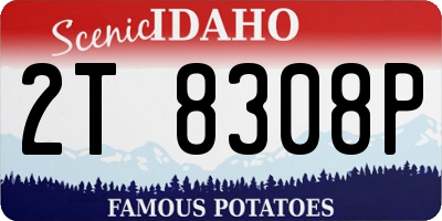 ID license plate 2T8308P