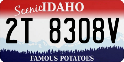 ID license plate 2T8308V