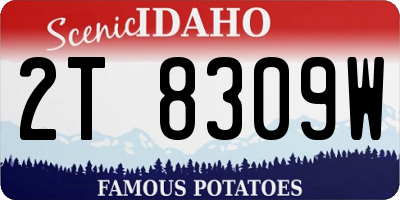 ID license plate 2T8309W