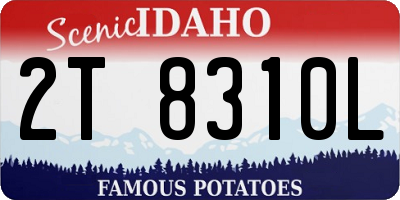 ID license plate 2T8310L