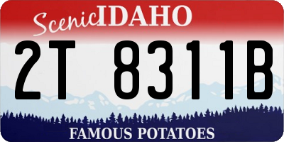 ID license plate 2T8311B