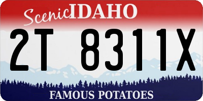 ID license plate 2T8311X