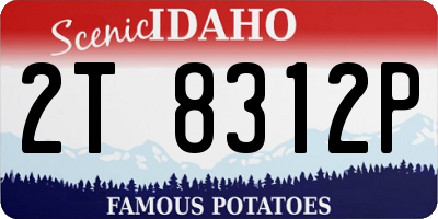 ID license plate 2T8312P