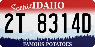 ID license plate 2T8314D