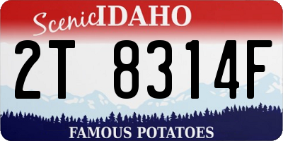 ID license plate 2T8314F