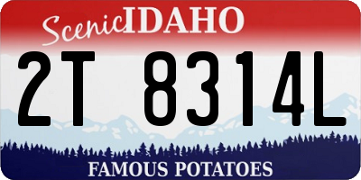 ID license plate 2T8314L