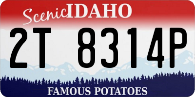 ID license plate 2T8314P