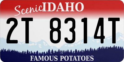 ID license plate 2T8314T