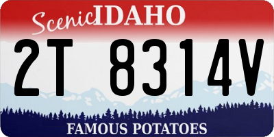 ID license plate 2T8314V