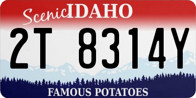 ID license plate 2T8314Y