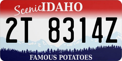 ID license plate 2T8314Z