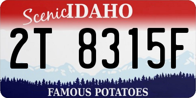 ID license plate 2T8315F
