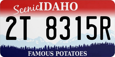 ID license plate 2T8315R