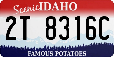 ID license plate 2T8316C