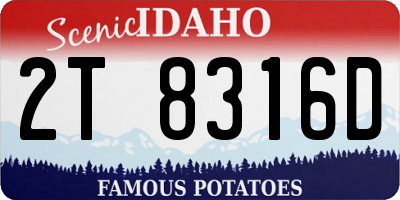 ID license plate 2T8316D