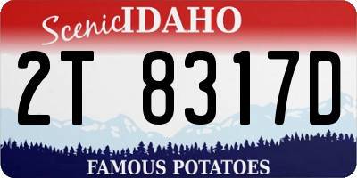 ID license plate 2T8317D