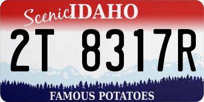 ID license plate 2T8317R
