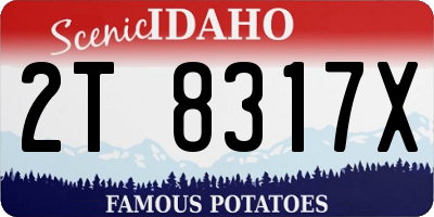 ID license plate 2T8317X