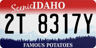 ID license plate 2T8317Y