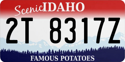 ID license plate 2T8317Z