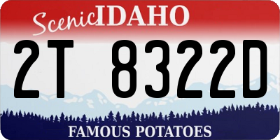ID license plate 2T8322D