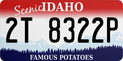 ID license plate 2T8322P